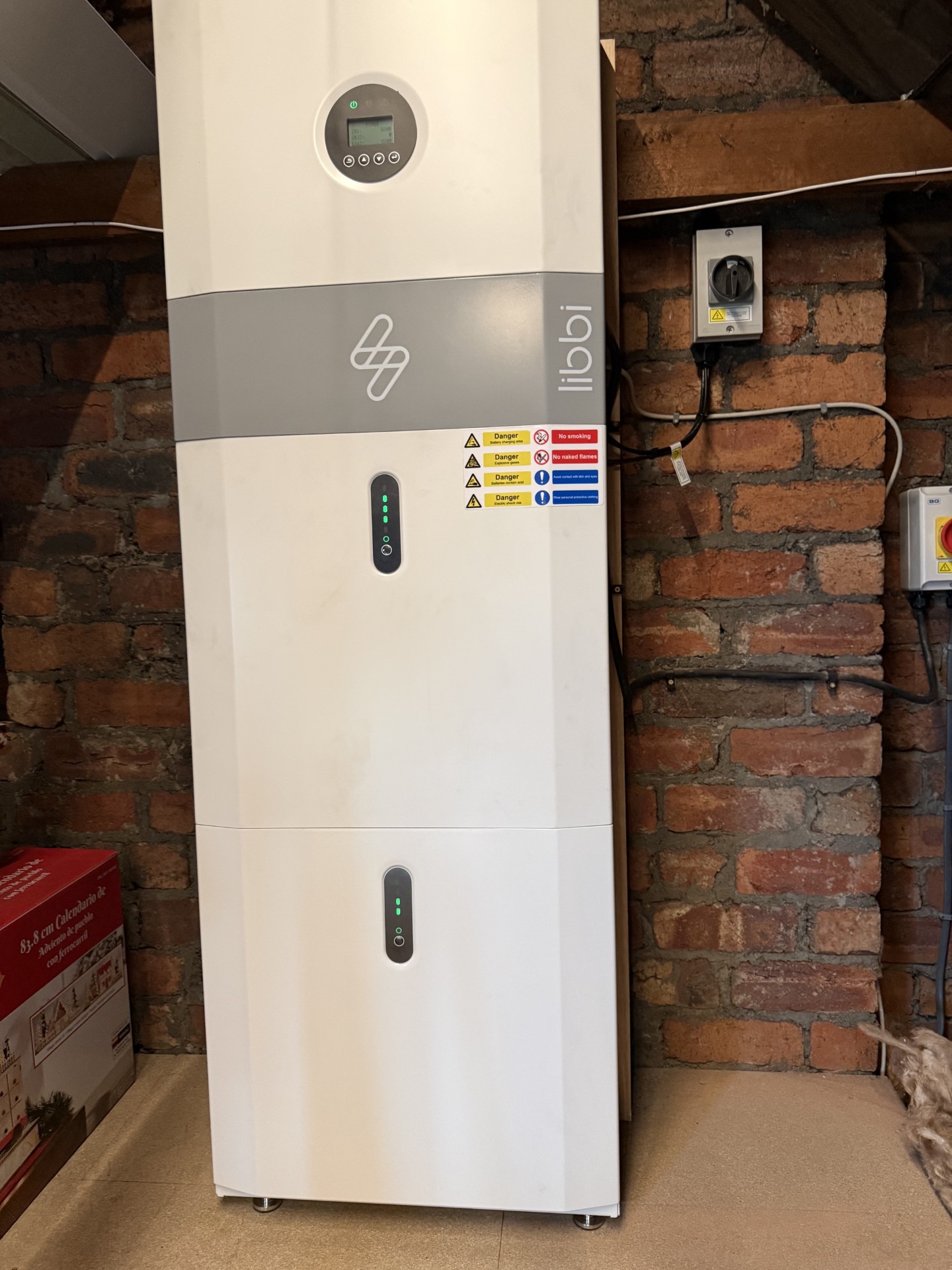 myenergi libbi battery and inverter installed in the loft