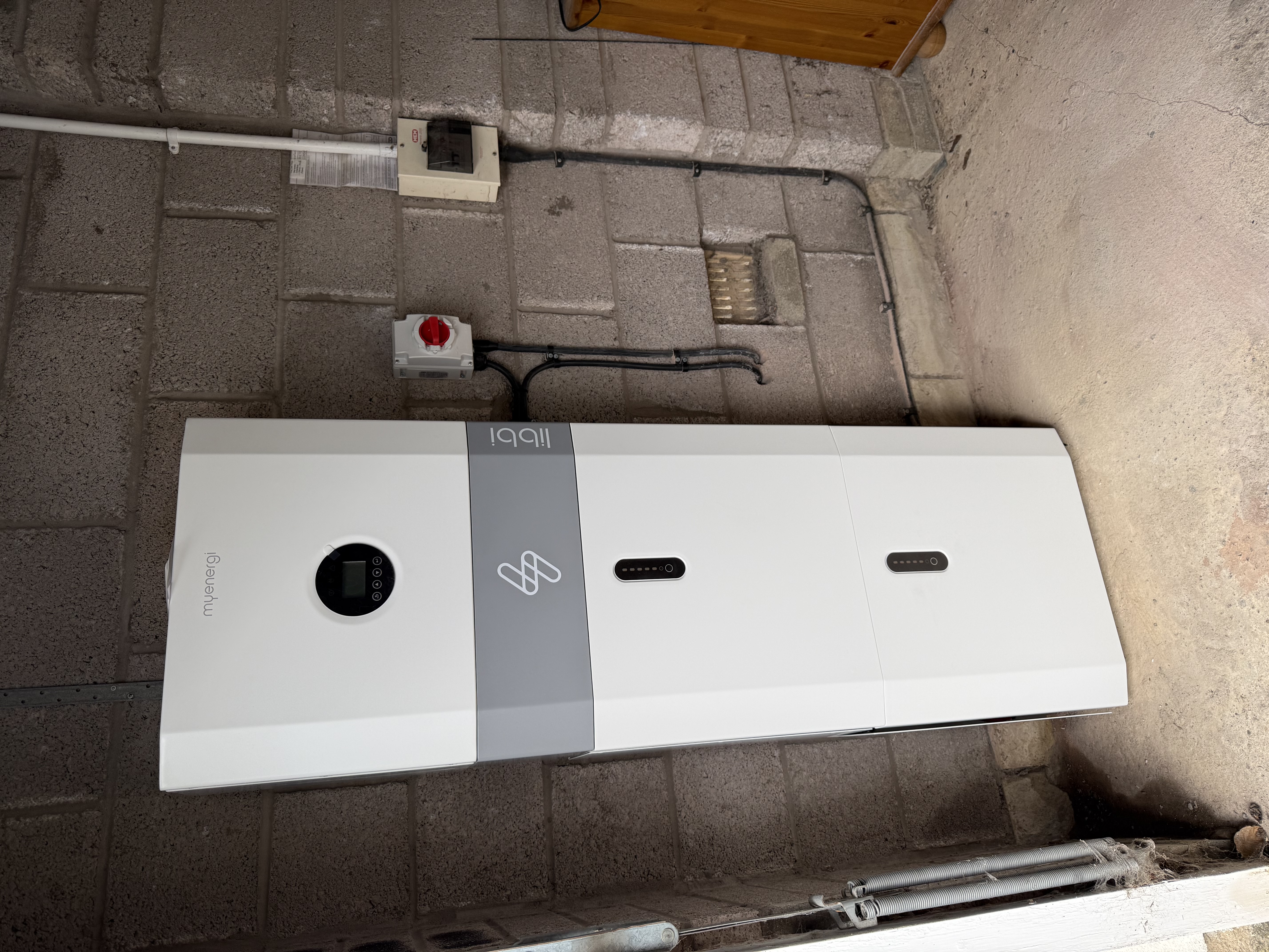 myenergi libbi 10kWh battery installed in the garage